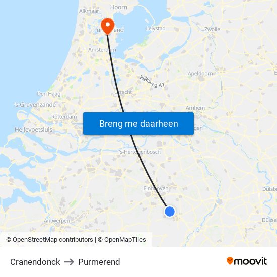 Cranendonck to Purmerend map