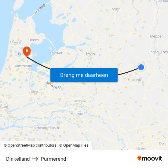 Dinkelland to Purmerend map