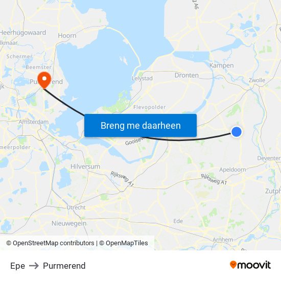 Epe to Purmerend map