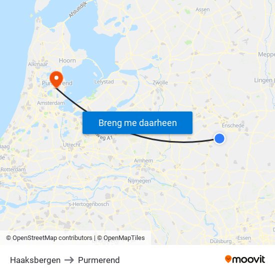 Haaksbergen to Purmerend map