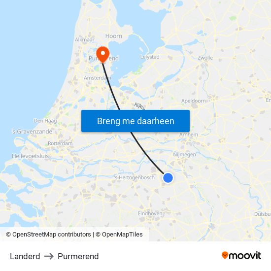 Landerd to Purmerend map