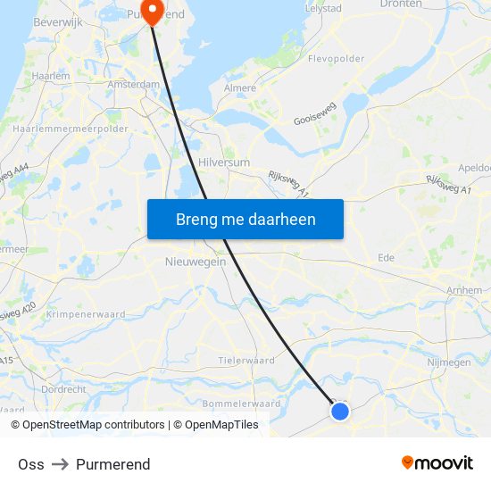 Oss to Purmerend map