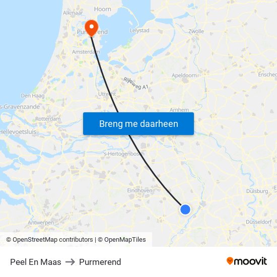 Peel En Maas to Purmerend map