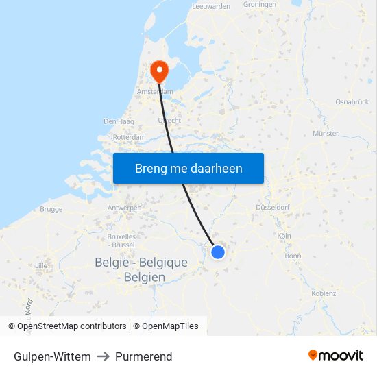 Gulpen-Wittem to Purmerend map