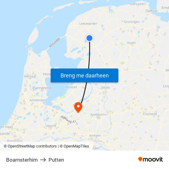 Boarnsterhim to Putten map