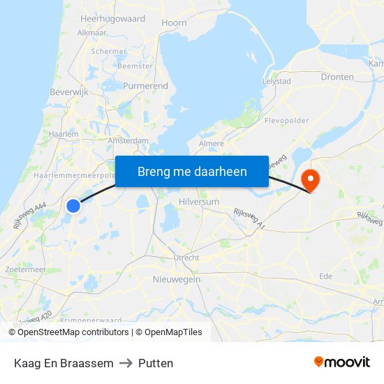 Kaag En Braassem to Putten map