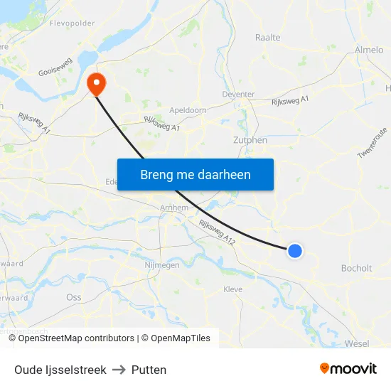 Oude Ijsselstreek to Putten map