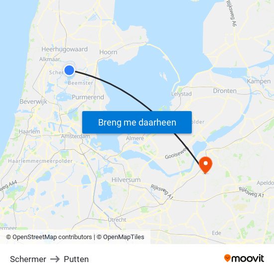 Schermer to Putten map