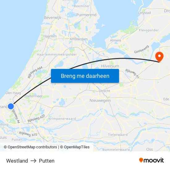 Westland to Putten map