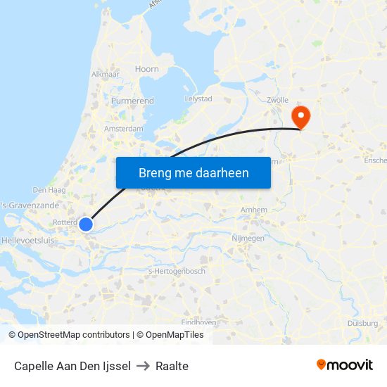 Capelle Aan Den Ijssel to Raalte map