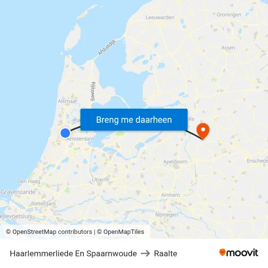 Haarlemmerliede En Spaarnwoude to Raalte map
