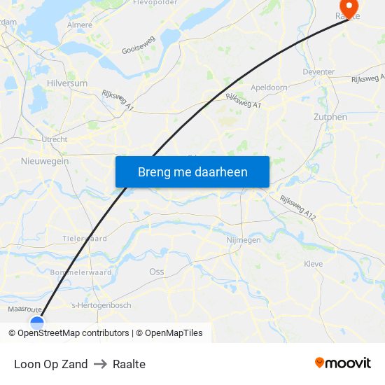 Loon Op Zand to Raalte map