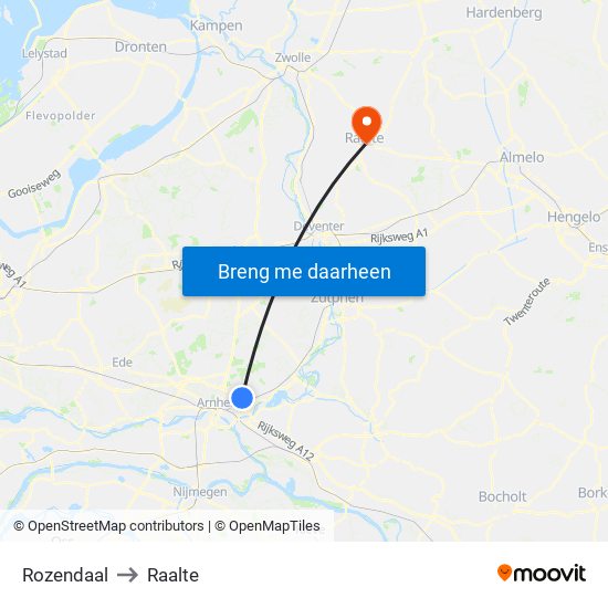 Rozendaal to Raalte map