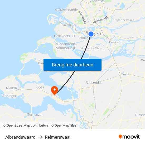 Albrandswaard to Reimerswaal map