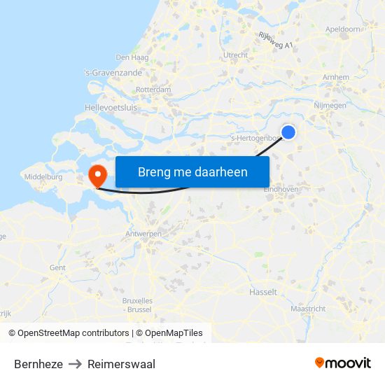 Bernheze to Reimerswaal map