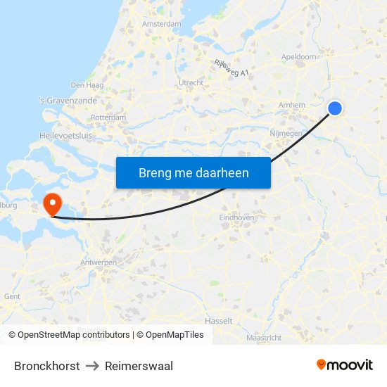 Bronckhorst to Reimerswaal map