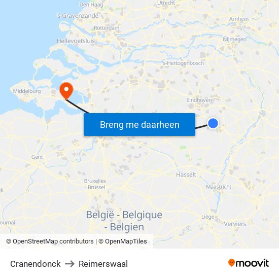 Cranendonck to Reimerswaal map