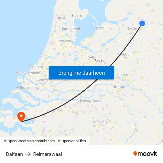 Dalfsen to Reimerswaal map