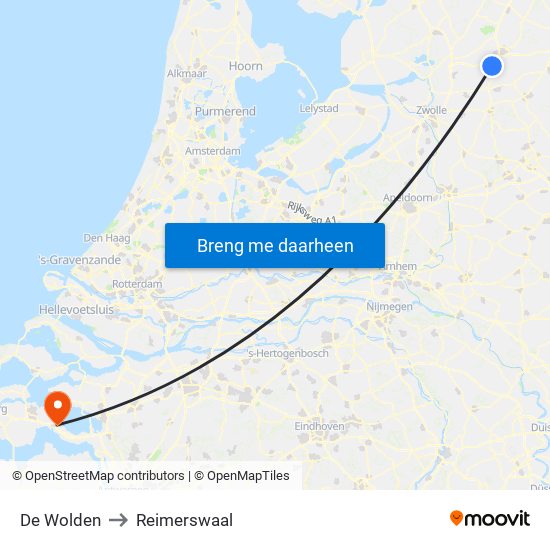 De Wolden to Reimerswaal map