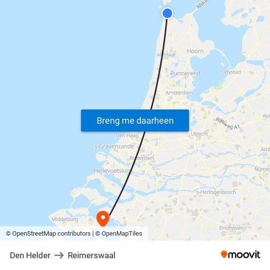 Den Helder to Reimerswaal map