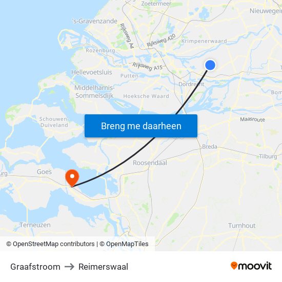 Graafstroom to Reimerswaal map