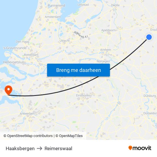 Haaksbergen to Reimerswaal map