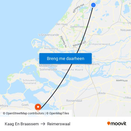 Kaag En Braassem to Reimerswaal map