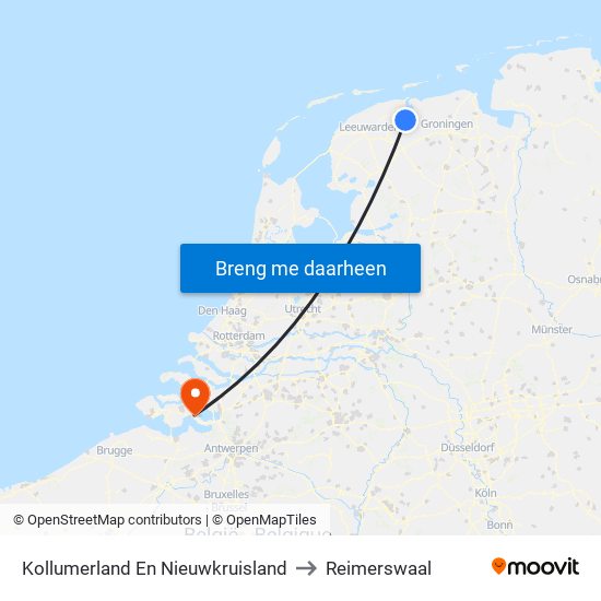 Kollumerland En Nieuwkruisland to Reimerswaal map