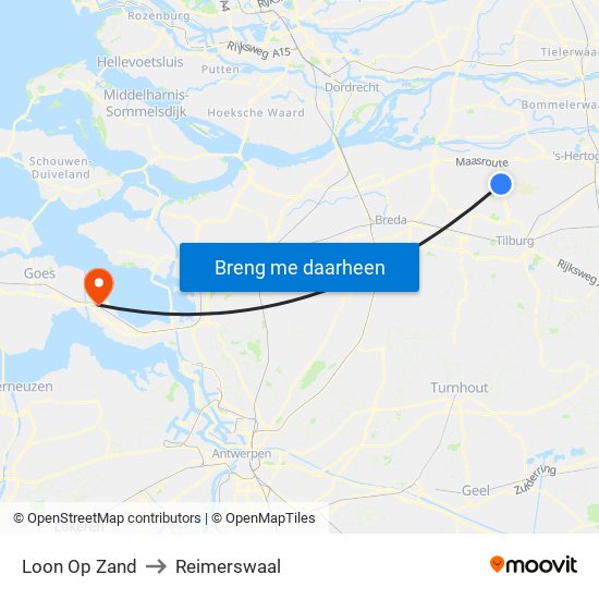 Loon Op Zand to Reimerswaal map