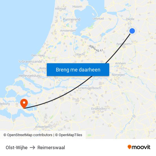 Olst-Wijhe to Reimerswaal map