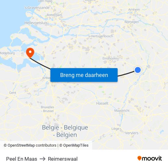Peel En Maas to Reimerswaal map