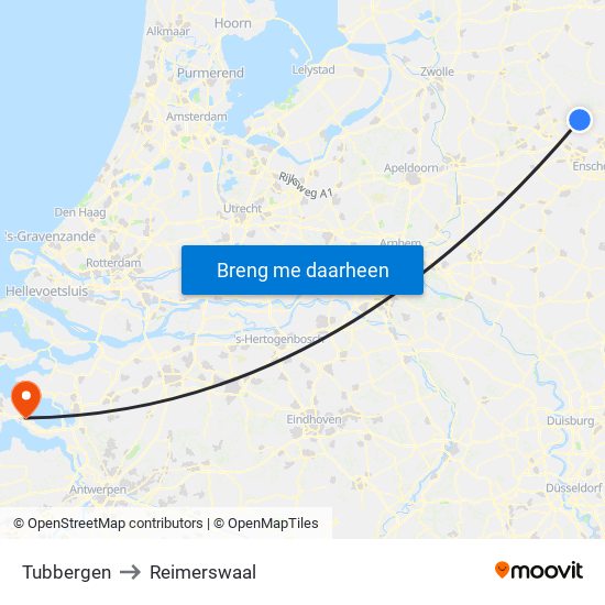 Tubbergen to Reimerswaal map