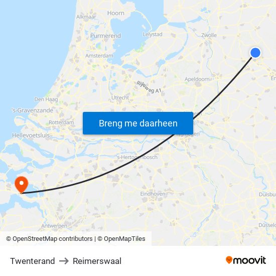 Twenterand to Reimerswaal map