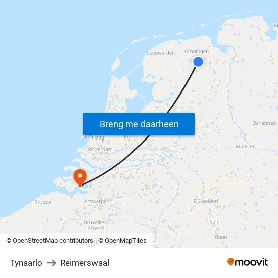 Tynaarlo to Reimerswaal map