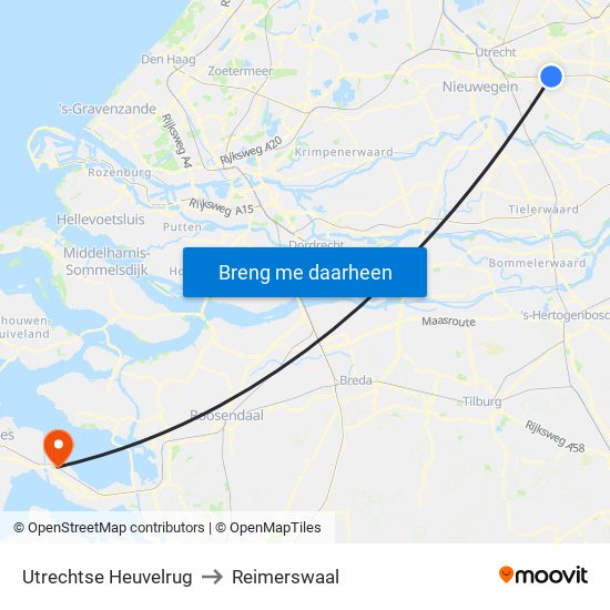 Utrechtse Heuvelrug to Reimerswaal map