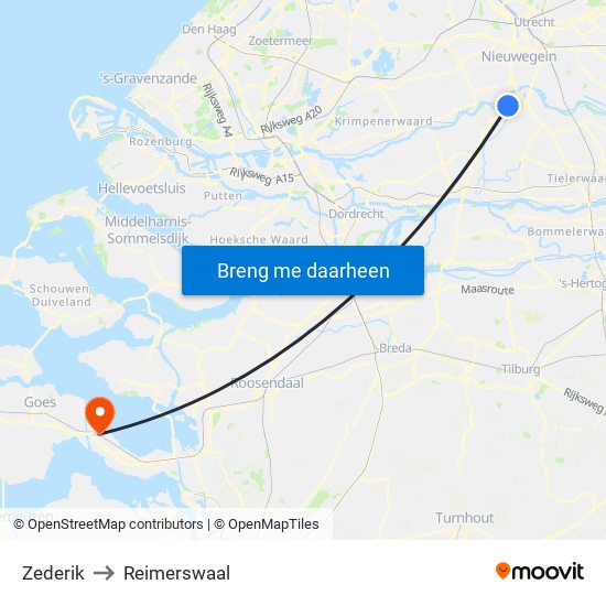 Zederik to Reimerswaal map