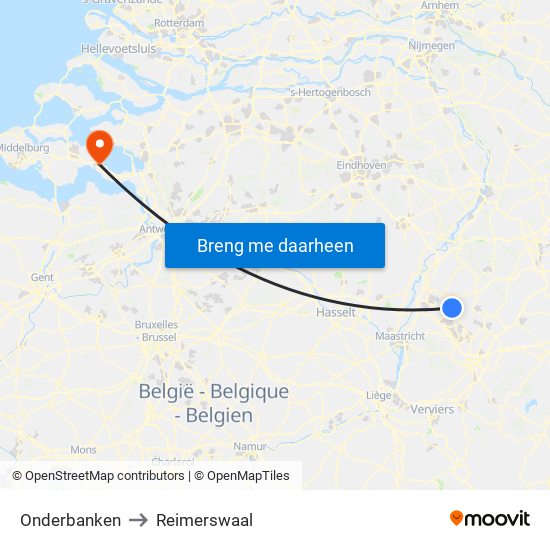 Onderbanken to Reimerswaal map