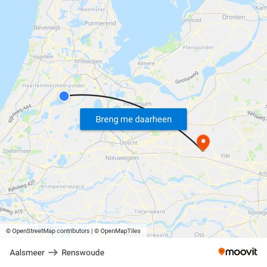 Aalsmeer to Renswoude map