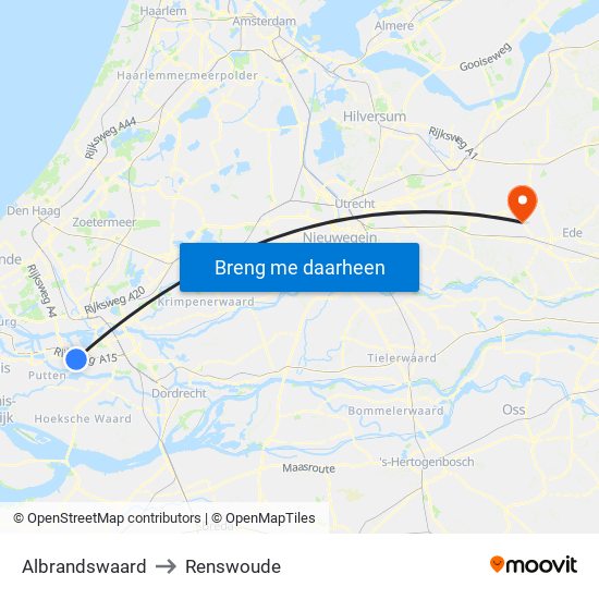 Albrandswaard to Renswoude map