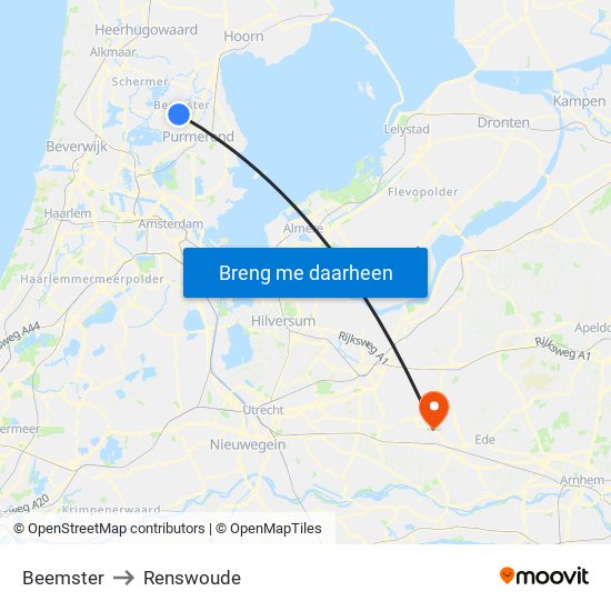 Beemster to Renswoude map