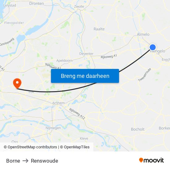 Borne to Renswoude map