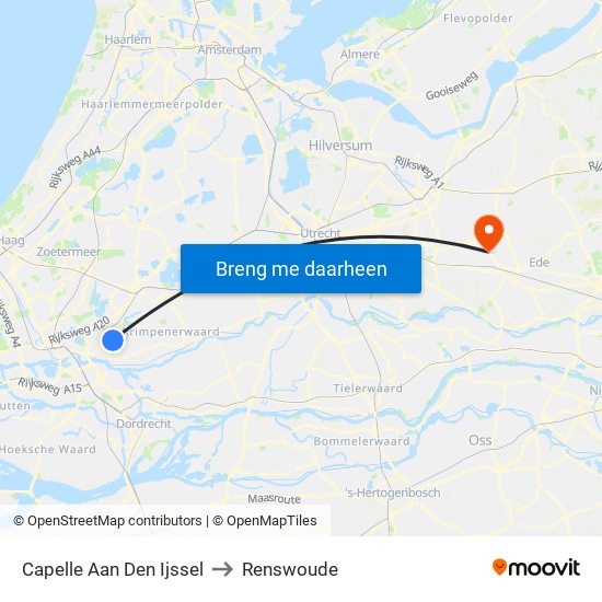 Capelle Aan Den Ijssel to Renswoude map