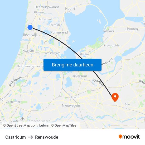 Castricum to Renswoude map