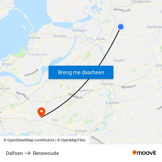 Dalfsen to Renswoude map