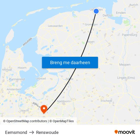 Eemsmond to Renswoude map
