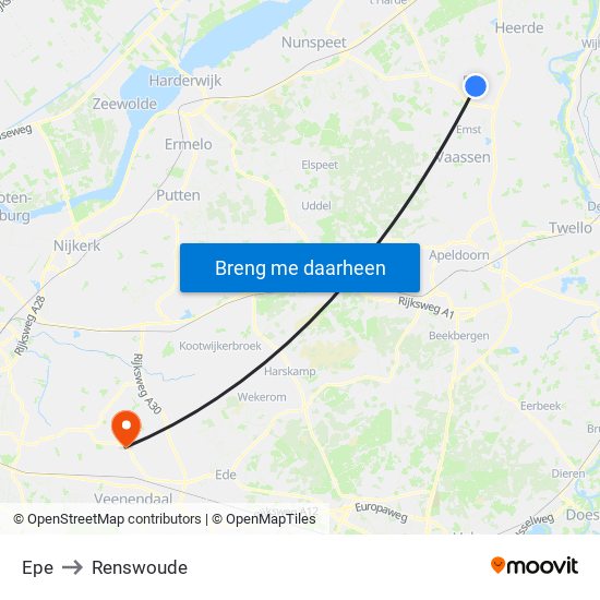 Epe to Renswoude map