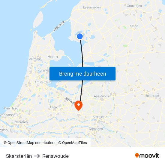 Skarsterlân to Renswoude map