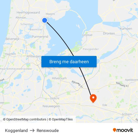 Koggenland to Renswoude map