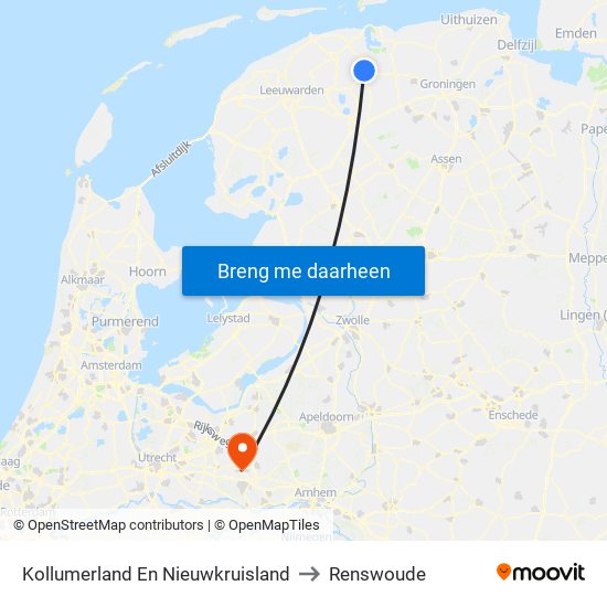 Kollumerland En Nieuwkruisland to Renswoude map