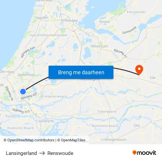 Lansingerland to Renswoude map